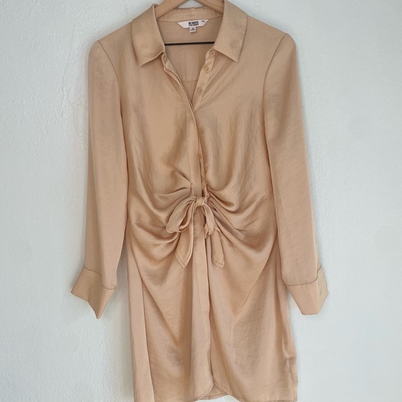 BB Dakota Long Sleeve Dress in Beige - Picture 1 of 4